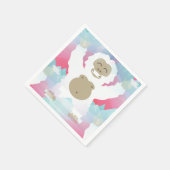 roze yeti papieren servetten (Hoek)