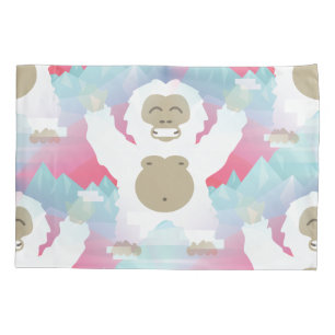 roze yeti slaapkamer kussen hoesje kussensloop