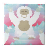 roze yeti tegeltje (Voorkant)