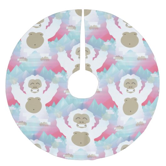 roze yeti xmas kerstboomrok kerstboom rok (Voorkant)