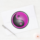 Roze Yin & Yang Ronde Sticker (Envelop)