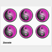Roze Yin & Yang Ronde Sticker (Vel)
