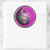 Roze Yin & Yang Ronde Sticker (Tas)