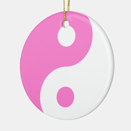 Roze Yin Yang Symbol Keramisch Ornament (Links)