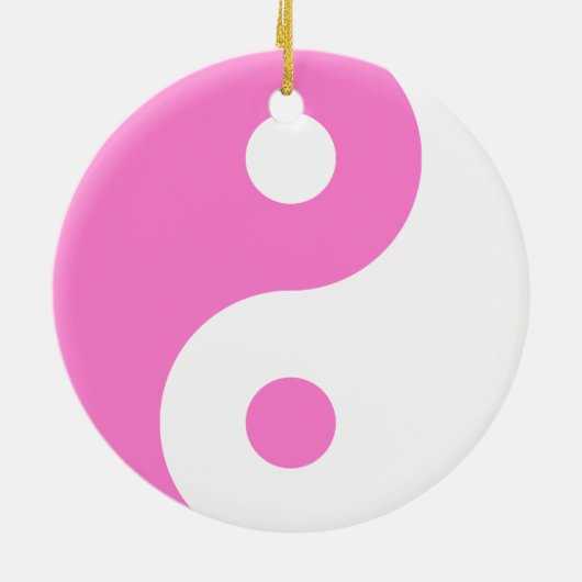 Roze Yin Yang Symbol Keramisch Ornament (Achterkant)