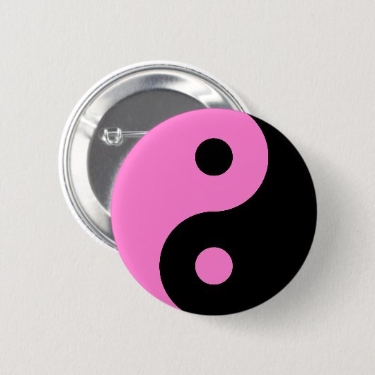 Roze Yin Yang Symbol Ronde Button 5,7 Cm (Voorkant /achterkant)