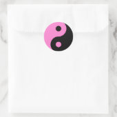 Roze Yin Yang Symbol Ronde Sticker (Tas)
