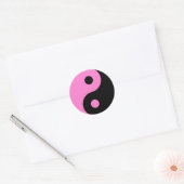 Roze Yin Yang Symbol Ronde Sticker (Envelop)