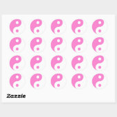 Roze Yin Yang Symbol Ronde Sticker (Vel)