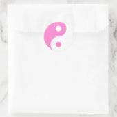 Roze Yin Yang Symbol Ronde Sticker (Tas)