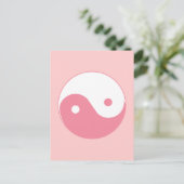 Roze Yin-Yang-symbool Briefkaart (Staand voorkant)