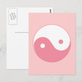 Roze Yin-Yang-symbool Briefkaart (Voorkant / Achterkant)