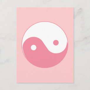 Roze Yin-Yang-symbool Briefkaart