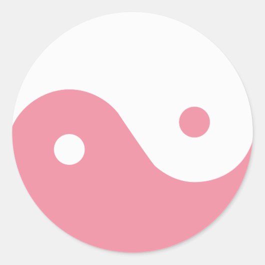 Roze Yin-Yang-symbool Ronde Sticker (Voorkant)