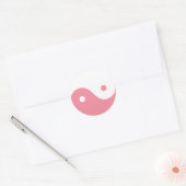 Roze Yin-Yang-symbool Ronde Sticker (Envelop)