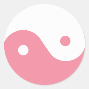 Roze Yin-Yang-symbool Ronde Sticker