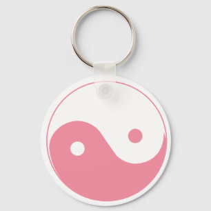 Roze Yin-Yang-symbool Sleutelhanger