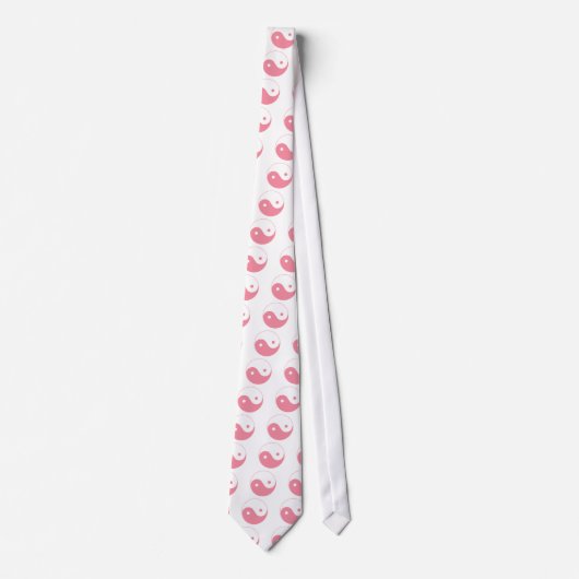 Roze Yin-Yang-symbool Stropdas (Voorkant)