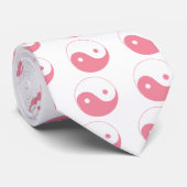 Roze Yin-Yang-symbool Stropdas (Opgerold)