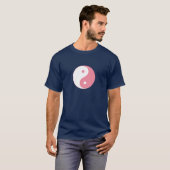 Roze Yin-Yang-symbool T-shirt (Voorkant volledig)