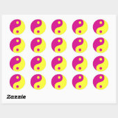 Roze Yin Yang Taoist-symbool Ronde Sticker (Vel)