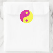 Roze Yin Yang Taoist-symbool Ronde Sticker (Tas)