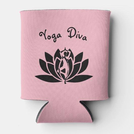Roze Yoga Diva-ontwerp Blikjeskoeler (Voorkant)