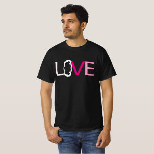 roze yoga gymnastische liefdesbrief t-shirts