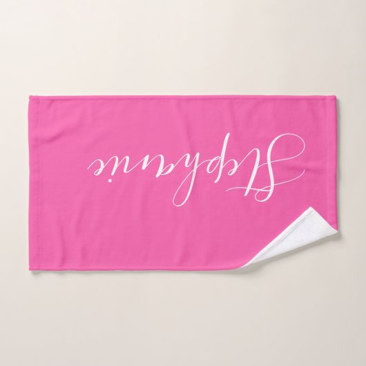 Roze Yoga Mat gepersonaliseerde monogram yoga hand Handdoek (Handdoek)