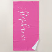 Roze Yoga Mat monogram yoga handdoek (Voorkant)