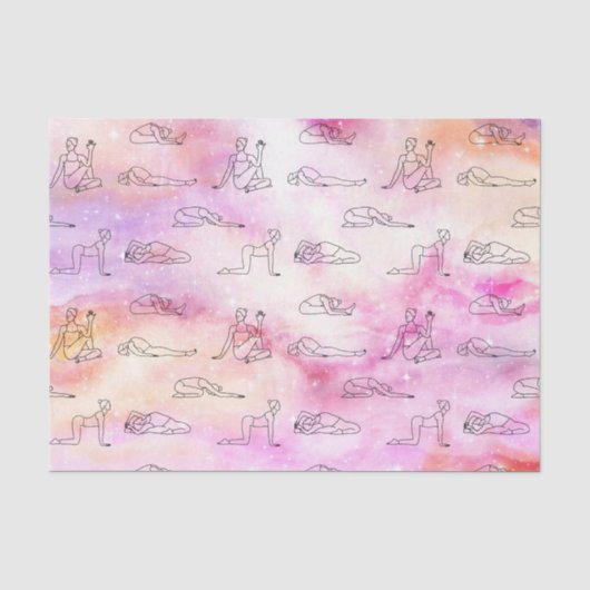 Roze Yoga (Ontwerp 33 Roze Serie) Tissuepapier (Voorkant)