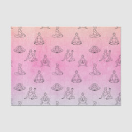 Roze Yoga Posities (Design 75 Roze Serie) Tissuepapier