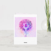 Roze Yoga Tree Vrouw in parelkleuren Kaart (Achterkant)