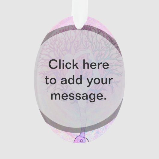 Roze Yoga Tree Vrouw in parelkleuren Ornament (achterkant)