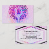 Roze Yoga Tree Vrouw in parelkleuren Visitekaartje (Voorkant / Achterkant)