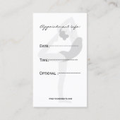 roze Yoga Visitekaartjes Afsprakenkaartje (Achterkant)