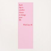 Roze yogamat met Inspirerend quote (Voorkant)