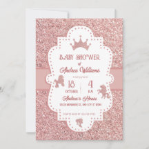 Roze zacht prinses glitter sparkle baby shower