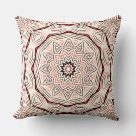 Roze, zacht roze, wit en bruin mandala. kussen