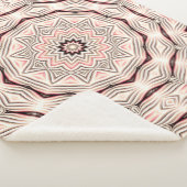 Roze, zacht roze, wit en bruin mandala. sherpa deken (3/4)
