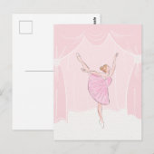 Roze zachte ballerina ballet briefkaart (Voorkant / Achterkant)