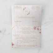 Roze zachte, bloemige trouwkaart (Binnen)