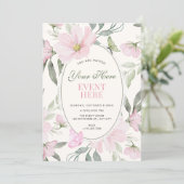 Roze zachte bloemvlinder kaart (Staand voorkant)