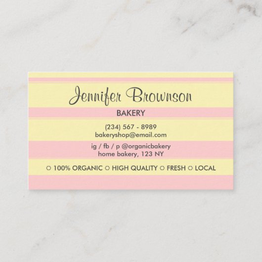 Roze zachte gebakjes koekjes Snoep kopen Winkel Visitekaartje (Achterkant)