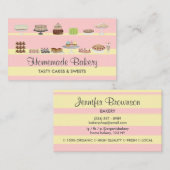 Roze zachte gebakjes koekjes Snoep kopen Winkel Visitekaartje (Voorkant / Achterkant)