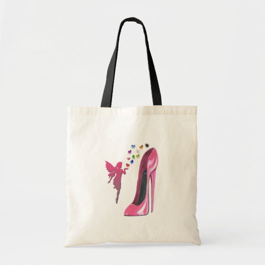 Roze, zachte harten en Stiletto-schopkunst Tote Bag (Voorkant)