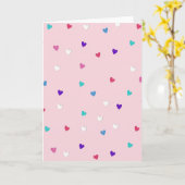 Roze Zachte Hartjes Kaart (Gele Bloem)