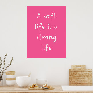 Roze Zachte Leven Citaat Muurprint Poster