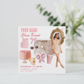 Roze zachte mode collage foto kaart (Staand voorkant)
