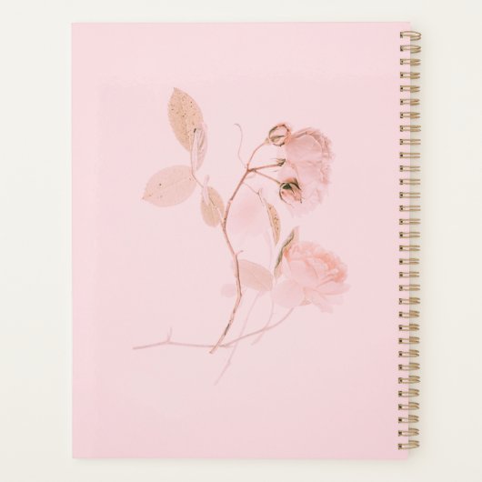 Roze, zachte, op maat gemaakte planner (Achterkant)